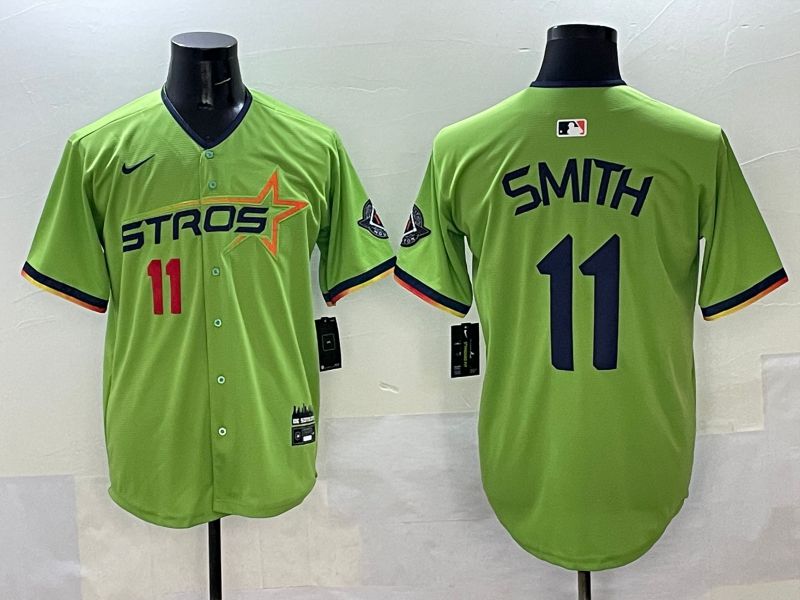 Men Houston Astros #11 Smith Green three generations Joint Name 2025 Nike MLB Jersey style 3